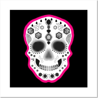 Hot Pink Sugar Skull Posters and Art